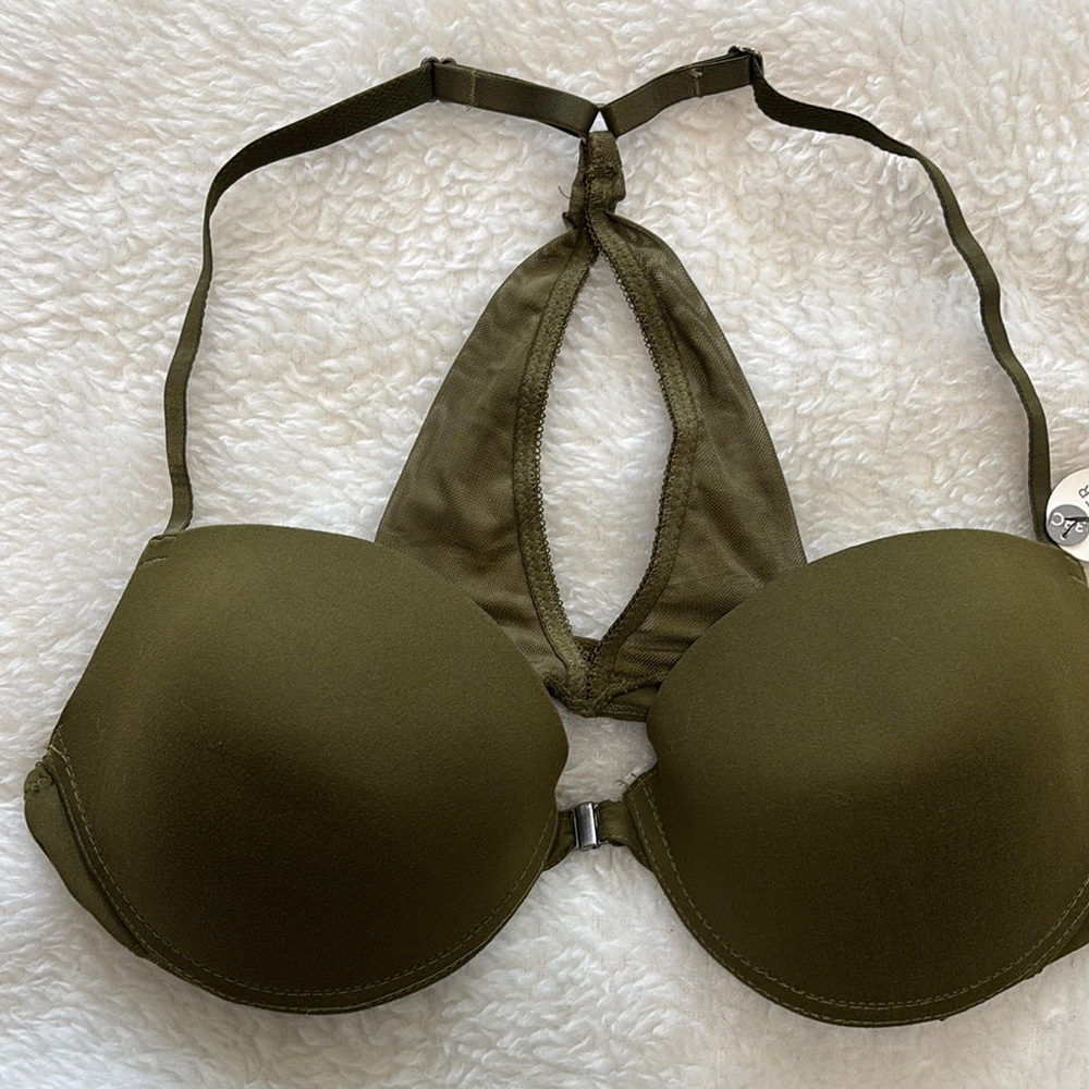 Lucky Brand Green Underwire Lined Razorback Demi T-shirt bra 38C